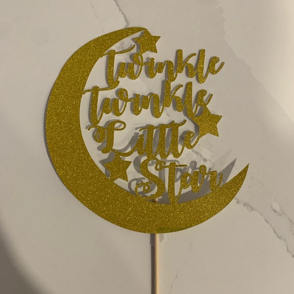 Twinkle Twinkle Little Star baby shower/birthday cake topper & banner - Picture 2 of 6